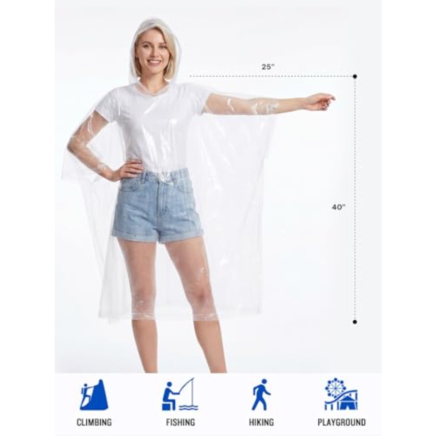Wegwerp regenponcho's voor vol - Emergency Poncho Rain recensie en prijs